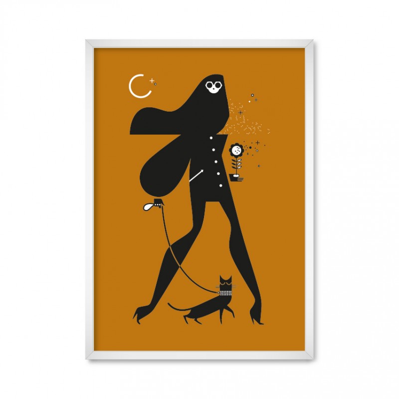 Woman and Cat.