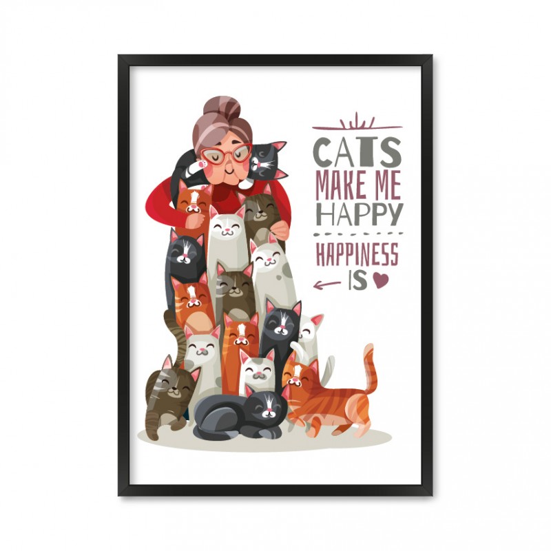 Cats make me happy.