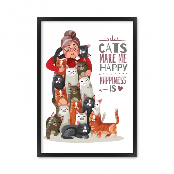 Cats make me happy.